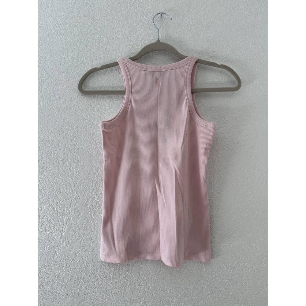Polo Ralph Lauren Youth Girls Pink Ribbed Cotton-Blend Tank Top Size L(10-12) - Picture 4 of 8